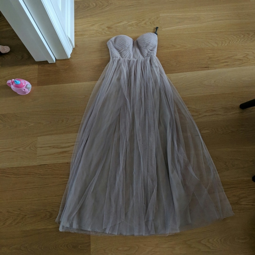 Jenny Yoo Strapless Bridesmaid Dress - Mink Grey